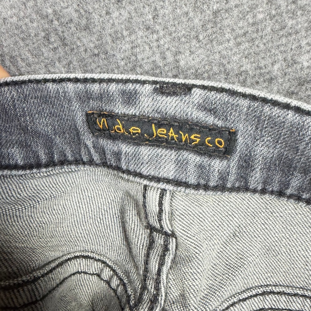 Nudie Jeans Co Lean Dean Grey Slim Tapered Jeans Womens 32X36 Grey Wash Denim - Picture 9 of 13